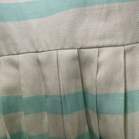 Anthropologie Moulinette Soeurs Sea Isle Dress Sz 8 Mint/IvoryStripe Lace V Nck - Picture 10 of 13